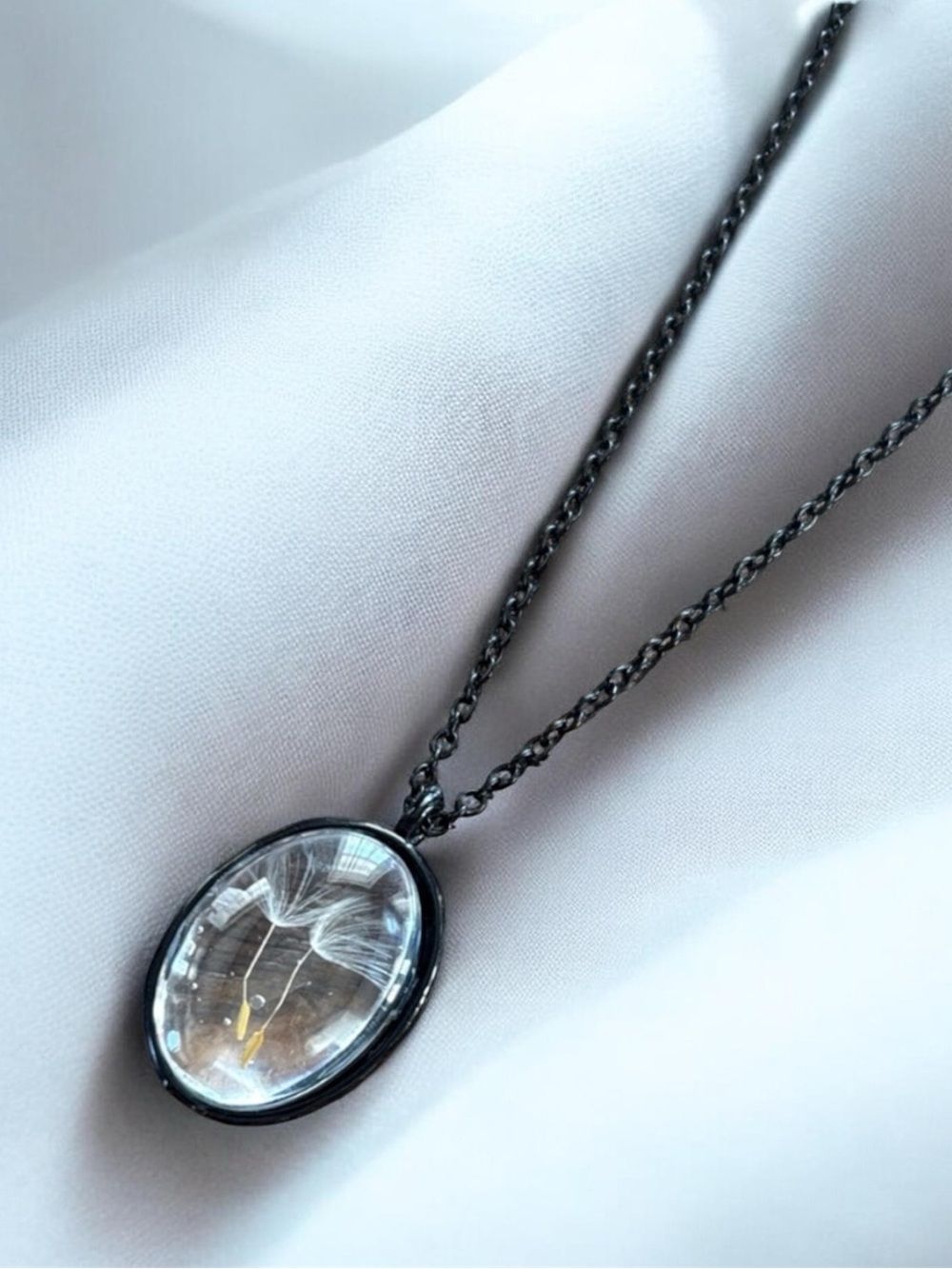 5/$25 Dandelion Seed Wish Oval Necklace